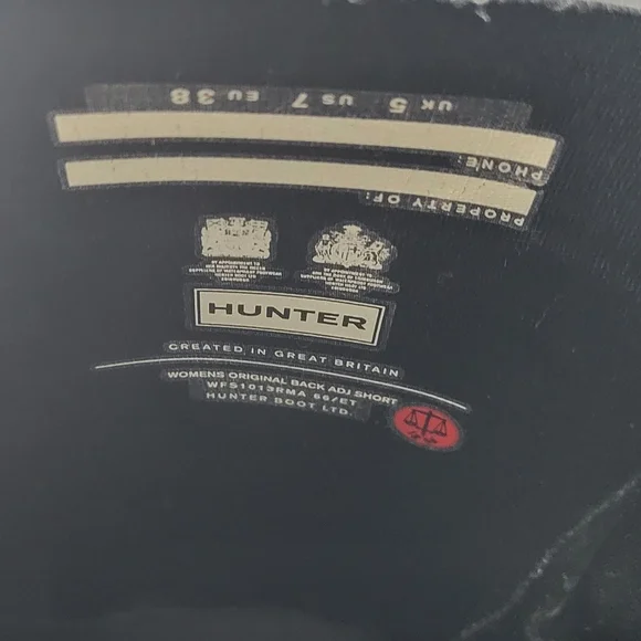 Matte Black HUNTER boots Size 7 - Picture 4 of 6